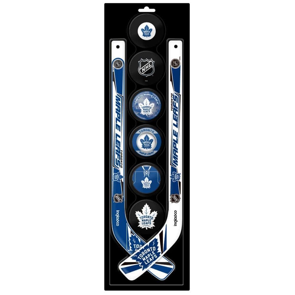 Inglasco Accessories Toronto Maple Leafs Inglasco NHL FaceOff 8-Pack Mini Hockey Set