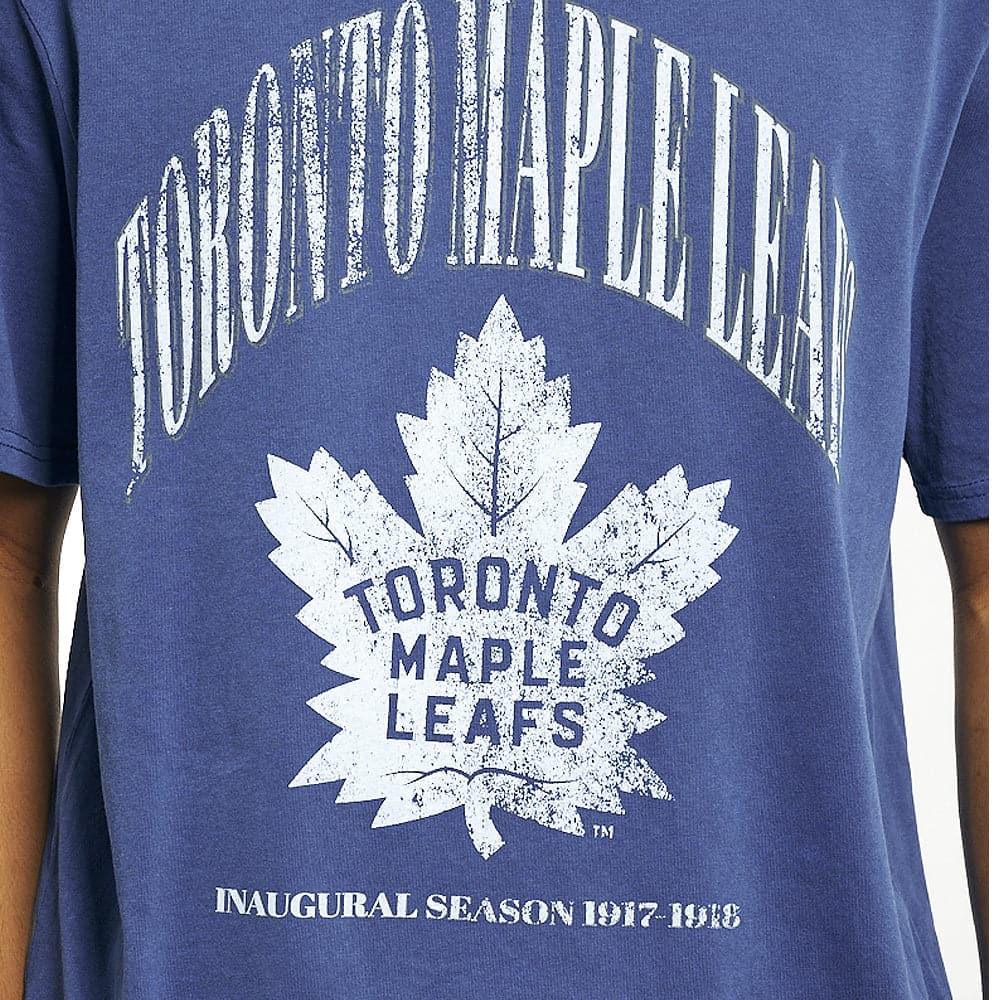 Majestic Athletic T-Shirts Toronto Maple Leafs Majestic NHL Crest Arch Vintage T-Shirt - Faded Navy