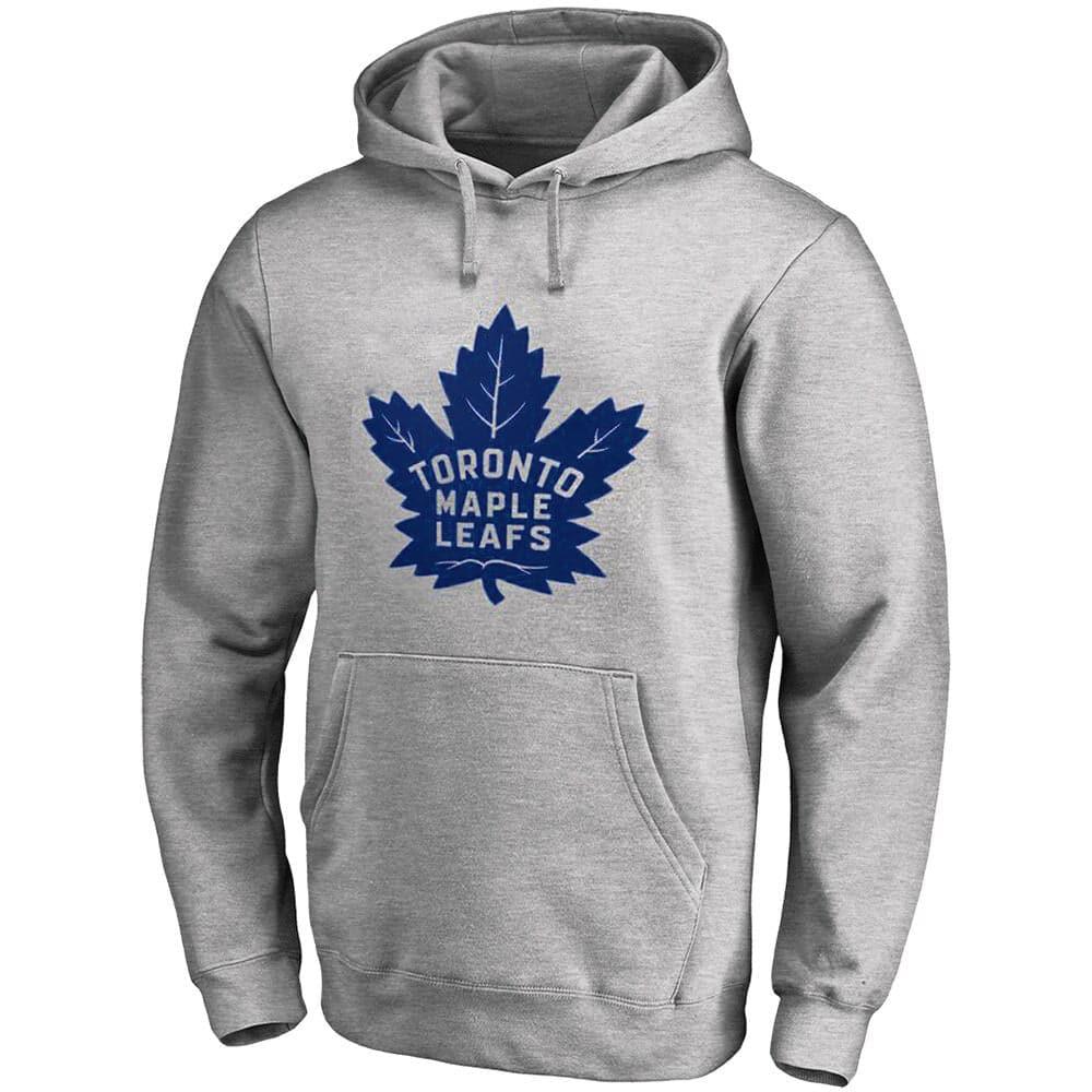 NHL Branded Jumpers Toronto Maple Leafs NHL Team Logo Hoodie Jumper - Grey