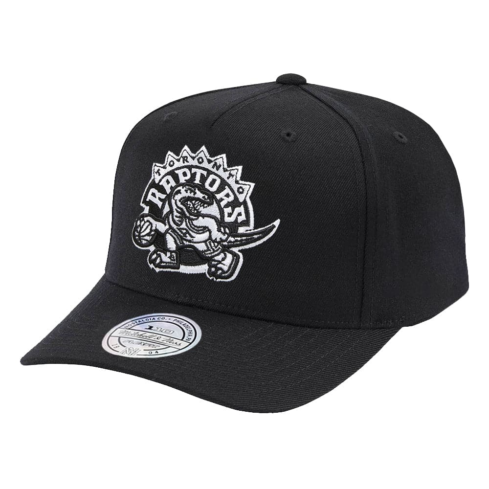 Mitchell And Ness Caps Toronto Raptors Mitchell & Ness NBA Black & White HWC Logo Classic Red Snapback Hat