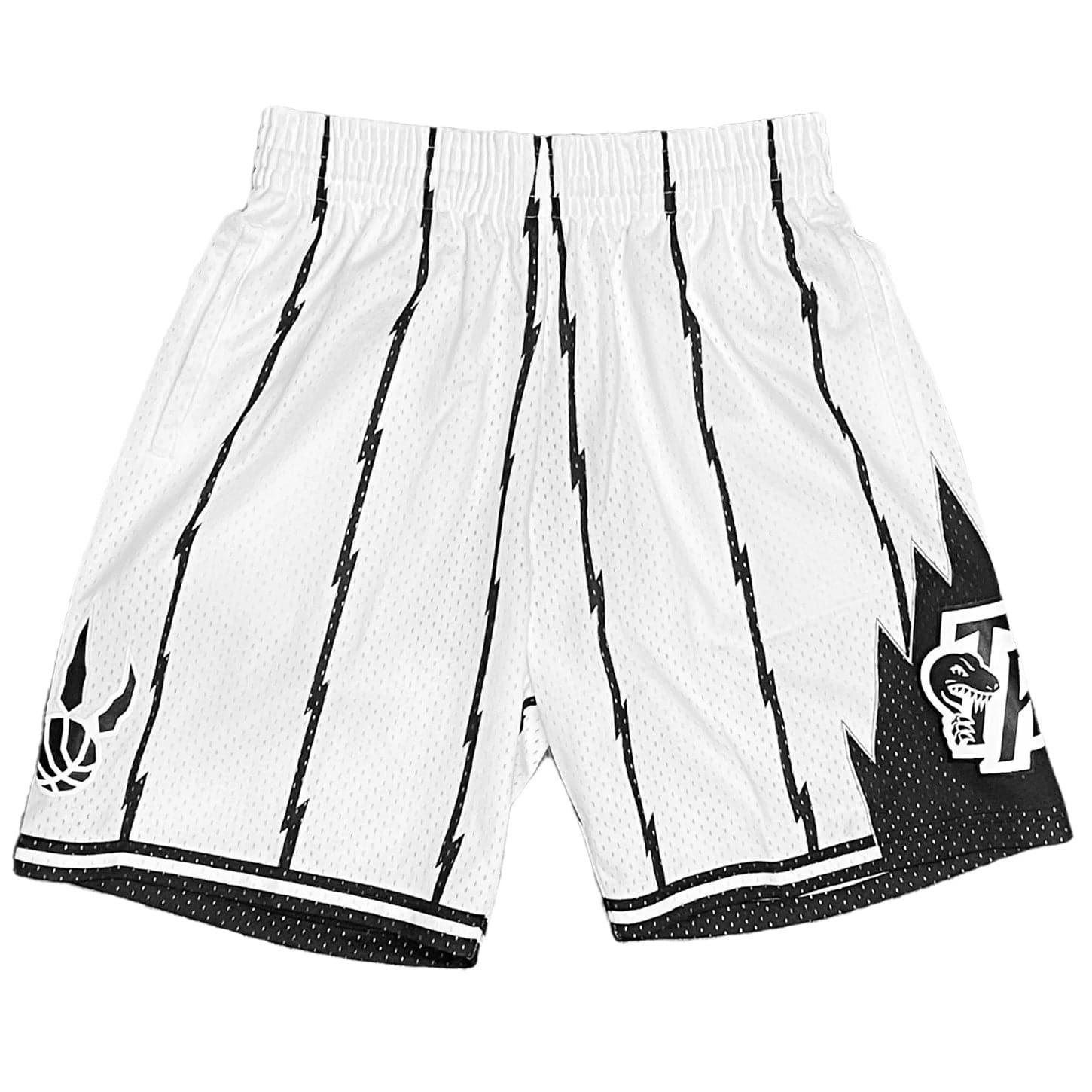 Mitchell And Ness Shorts Toronto Raptors Mitchell & Ness NBA Black & White Swingman Shorts - White
