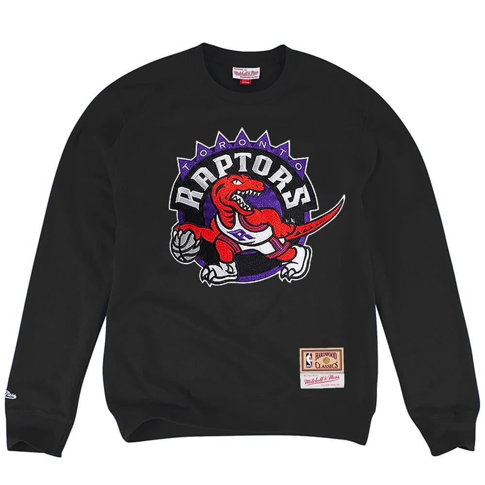 Mitchell And Ness Jumpers Toronto Raptors Mitchell & Ness NBA Embroidered HWC Logo Crew Jumper - Black