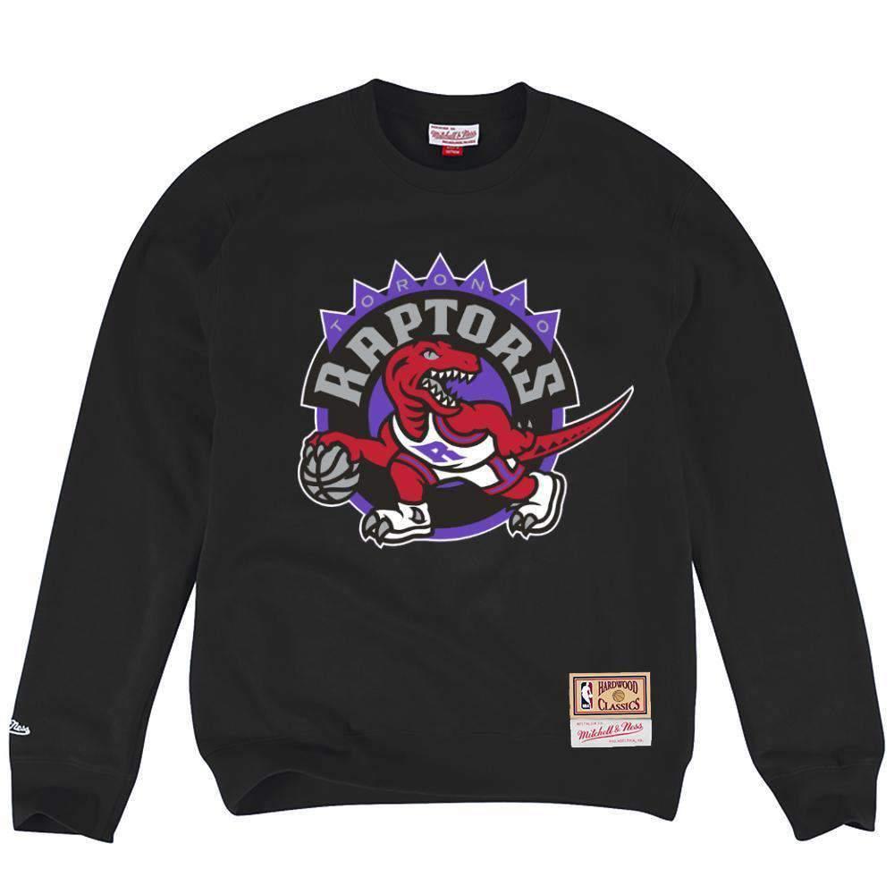Mitchell And Ness Jumpers Toronto Raptors Mitchell & Ness NBA HWC Logo Crew Jumper - Black