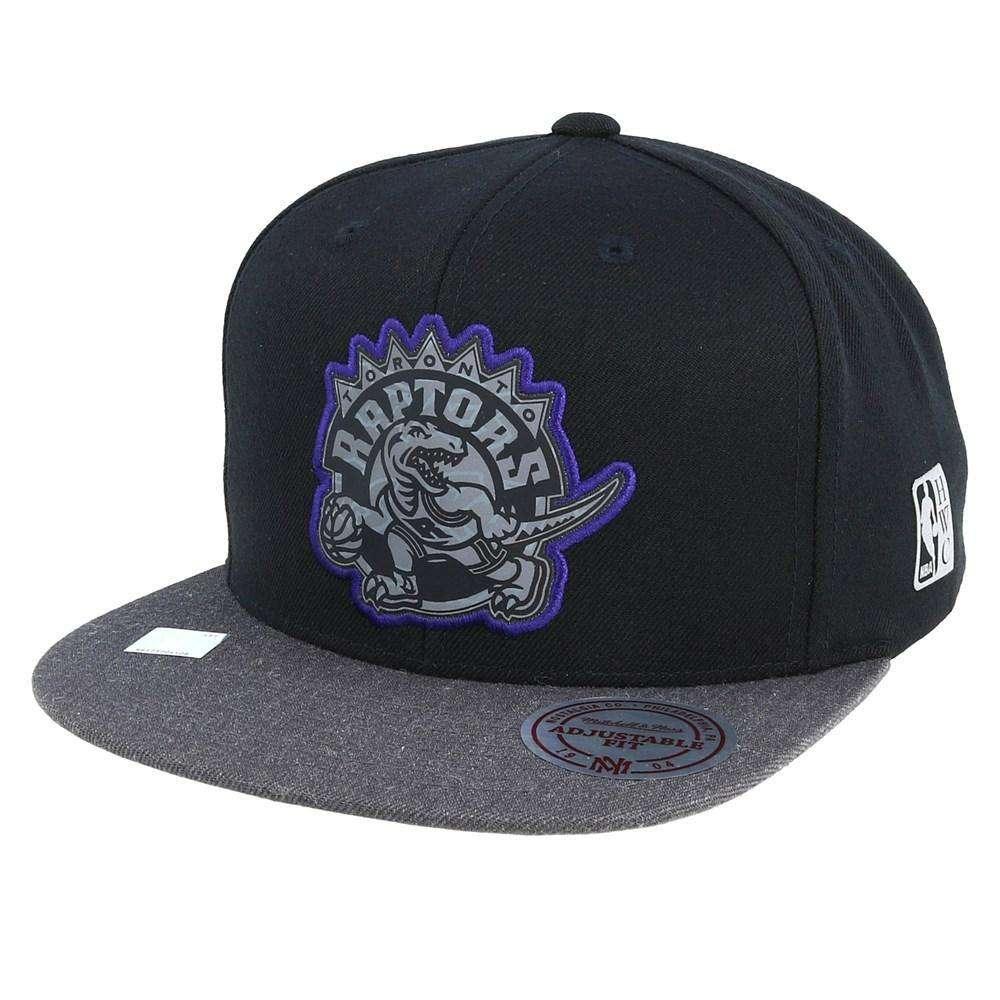 Mitchell And Ness Caps Toronto Raptors Mitchell & Ness NBA HWC Reflective Duo Snapback Hat - Black