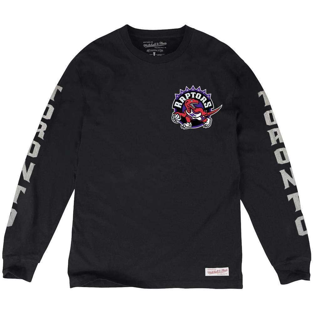 Mitchell And Ness Long Sleeve Tees Toronto Raptors Mitchell & Ness NBA Iconic Long Sleeve T-Shirt - Black