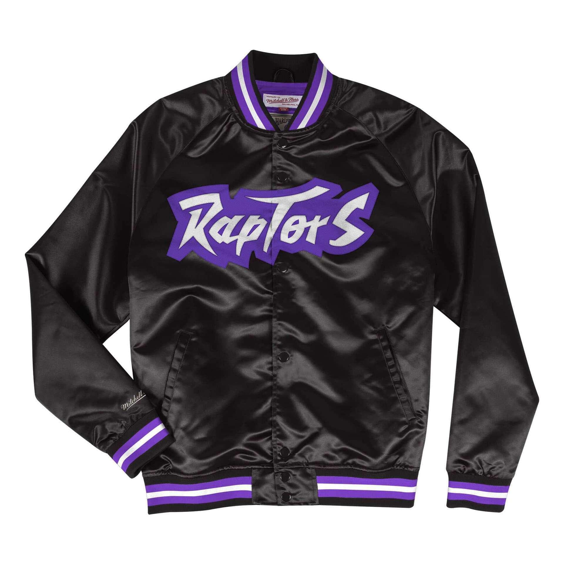 Mitchell And Ness Jackets Toronto Raptors Mitchell & Ness NBA Lightweight Satin Jacket - Black