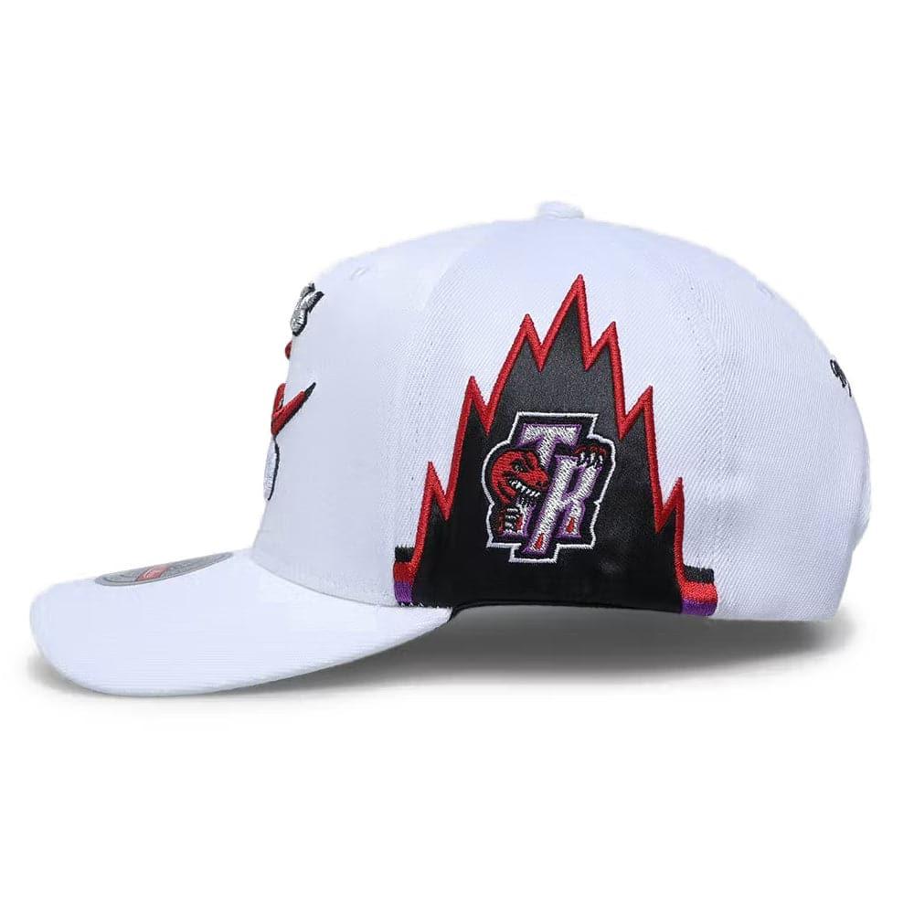 Mitchell And Ness Caps Toronto Raptors Mitchell & Ness NBA Short Hook Classic Red Snapback Hat - White