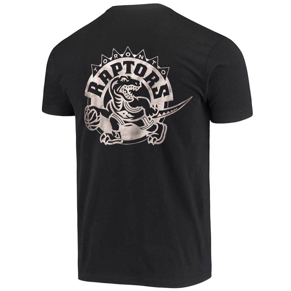Mitchell And Ness T-Shirts Toronto Raptors Mitchell & Ness NBA Silver Retro Repeat T-Shirt - Black