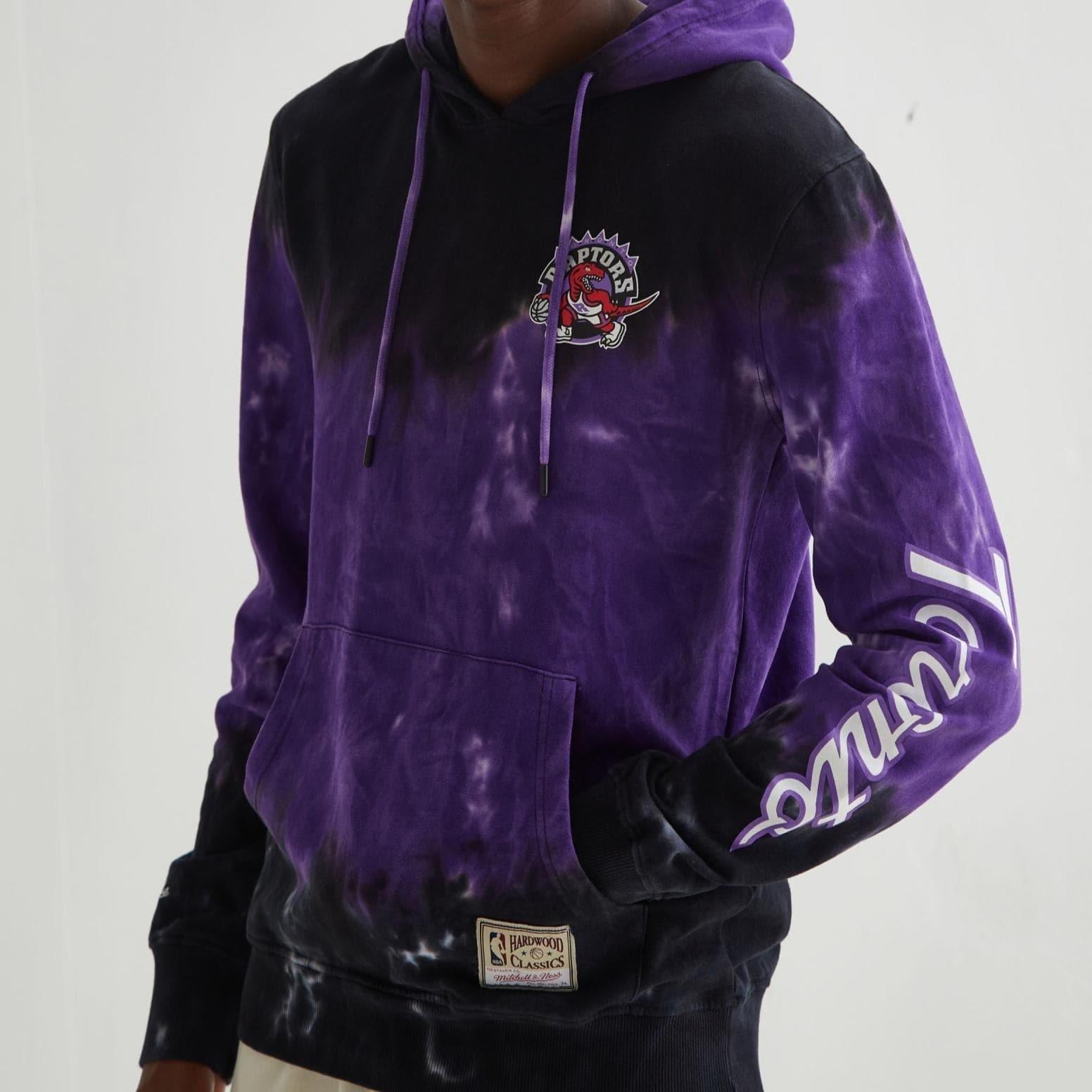 Mitchell And Ness Jumpers Toronto Raptors Mitchell & Ness NBA Tie Dye Premium Hoodie Jumper - Purple
