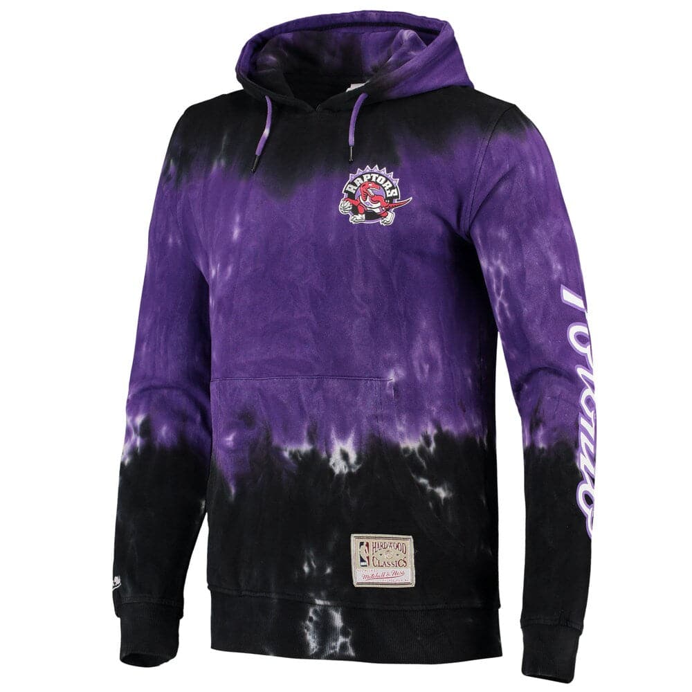 Mitchell And Ness Jumpers Toronto Raptors Mitchell & Ness NBA Tie Dye Premium Hoodie Jumper - Purple