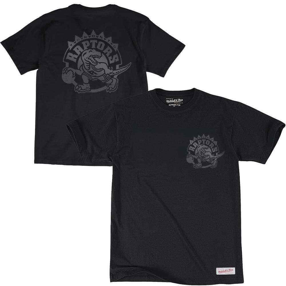 Mitchell And Ness T-Shirts Toronto Raptors Mitchell & Ness NBA Tonal Wordmark Logo T-Shirt - Black