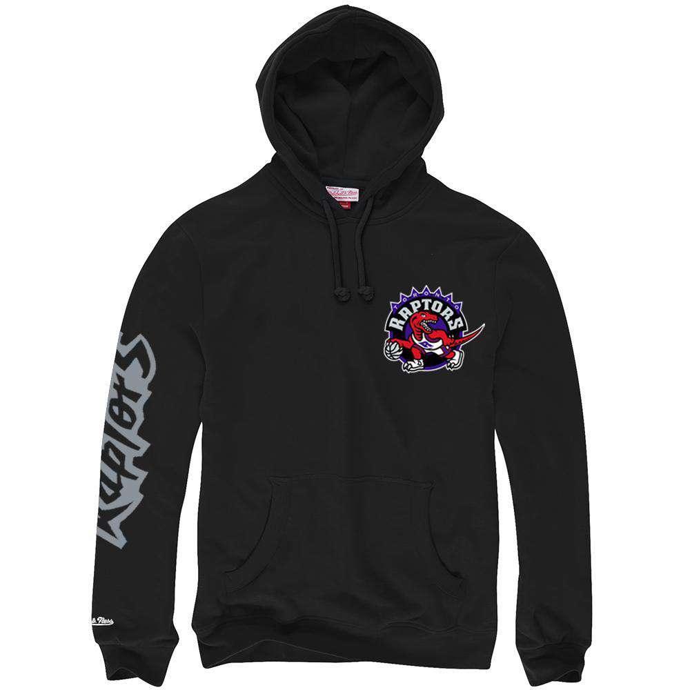 Mitchell And Ness Jumpers Toronto Raptors Mitchell & Ness NBA Wordmark Hoodie Jumper - Black