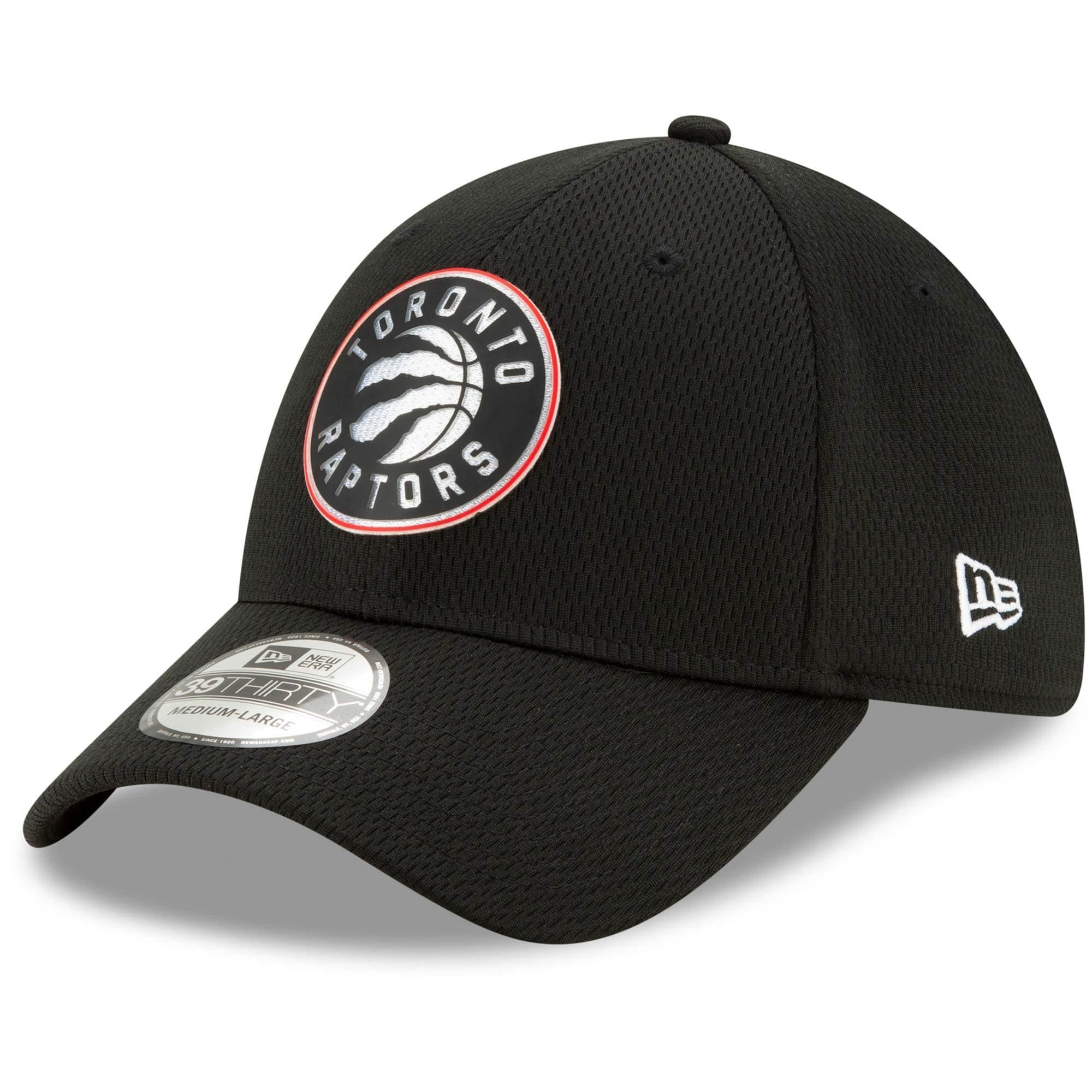 New Era Caps Toronto Raptors New Era NBA 2020 Back Half 39THIRTY Flex Fit Curve Hat - Black