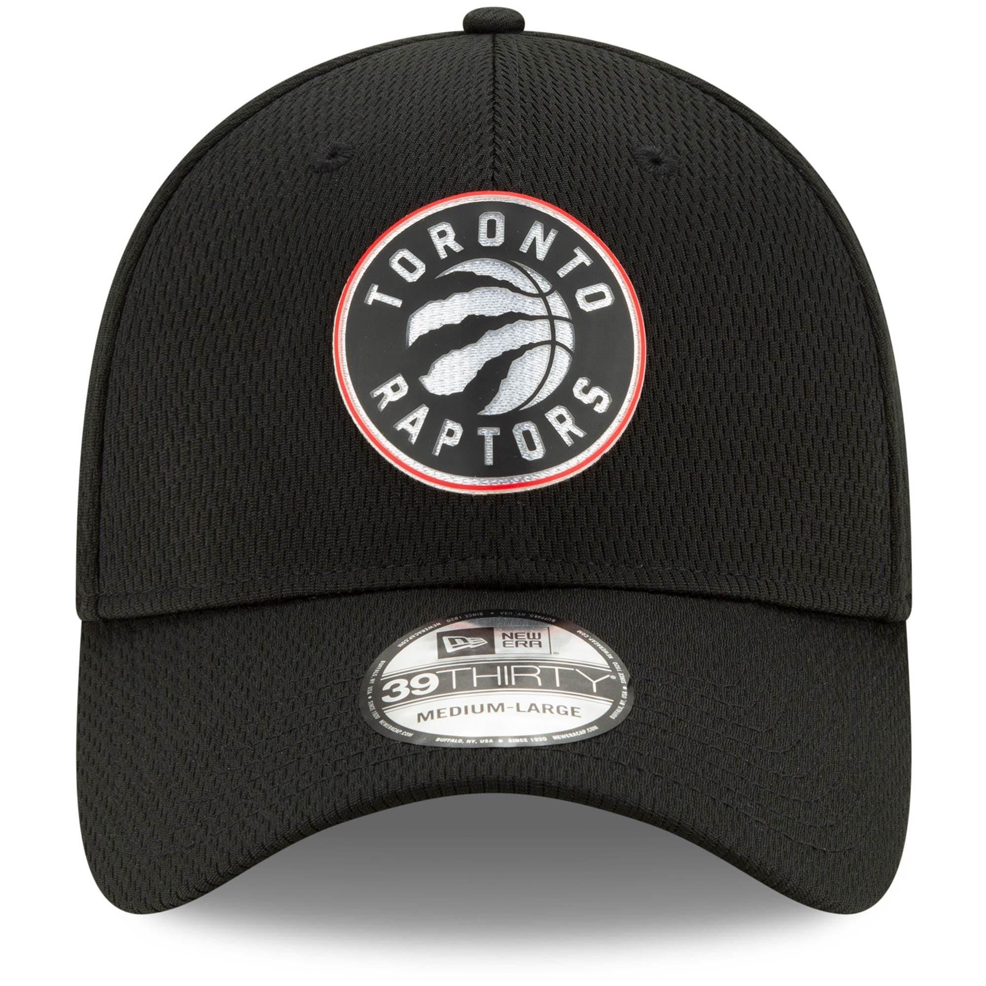 New Era Caps Toronto Raptors New Era NBA 2020 Back Half 39THIRTY Flex Fit Curve Hat - Black