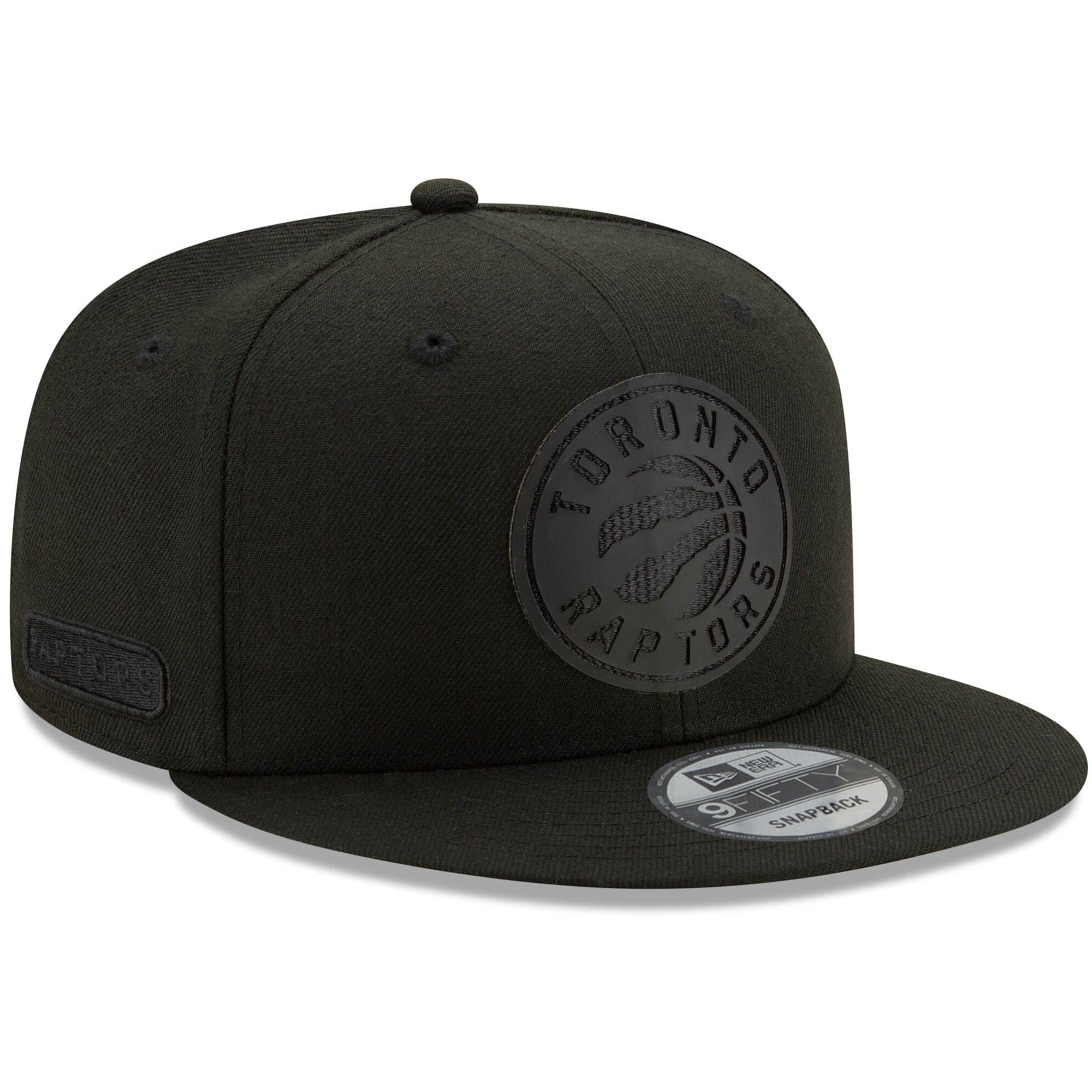 New Era Caps Toronto Raptors New Era NBA 2020 Black On Black Back Half 9FIFTY Snapback Hat
