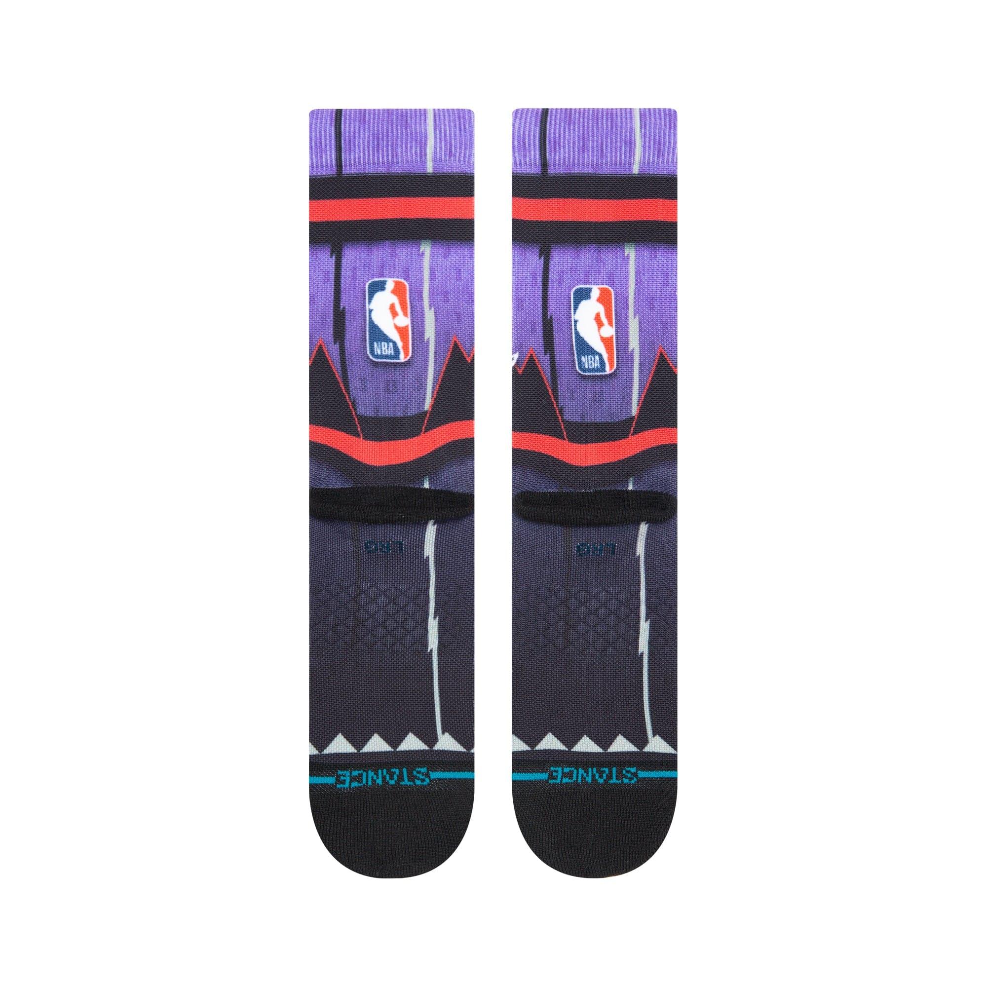 Stance Socks Large (9-12 US) Toronto Raptors Stance NBA HWC Logo Fader Crew Socks - Purple