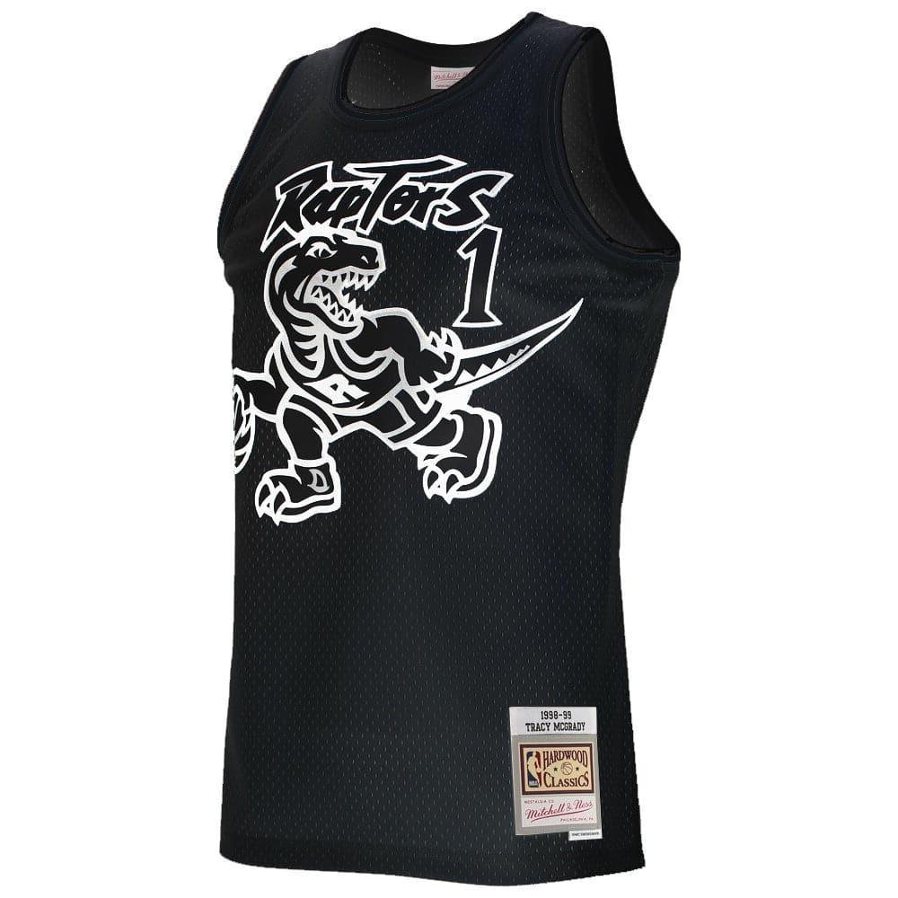 Mitchell And Ness Jerseys Tracy McGrady Toronto Raptors Mitchell & Ness NBA White Logo Swingman Jersey - Black