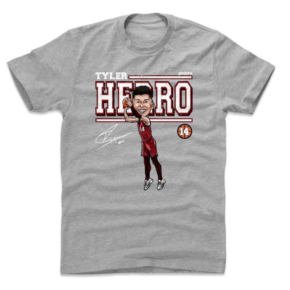 500 Level T-Shirts Tyler Herro Miami Heat 500 Level NBA Cartoon T-Shirt - Grey