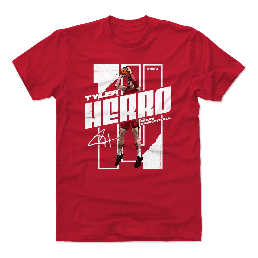 500 Level T-Shirts Tyler Herro Miami Heat 500 Level NBA Stretch T-Shirt - Red