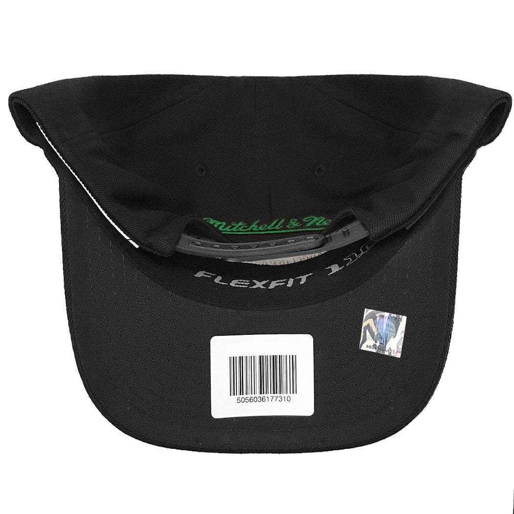 Boston Celtics Mitchell & Ness NBA Team Script Pop 110 Curve Snapback Hat - Black