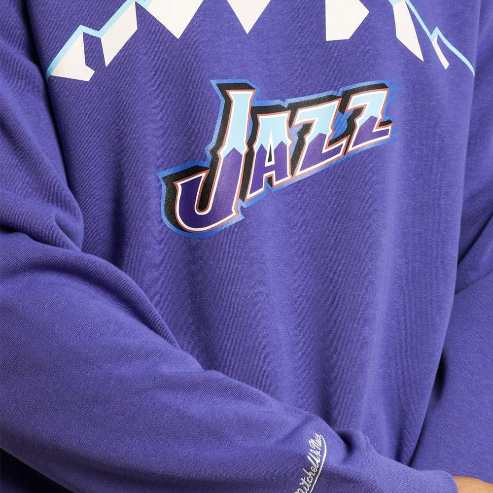 Mitchell And Ness Jumpers Utah Jazz Mitchell & Ness NBA HWC Jersey Wordmark Vintage Crew Jumper - Faded Purple