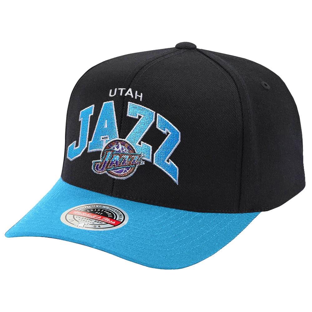 Mitchell And Ness Caps Utah Jazz Mitchell & Ness NBA HWC Team Arch Pro Crown Snapback Hat - Black