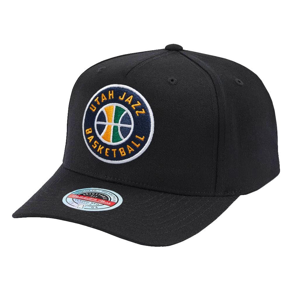 Mitchell And Ness Caps Utah Jazz Mitchell & Ness NBA Team Classic Red Snapback Hat - Black