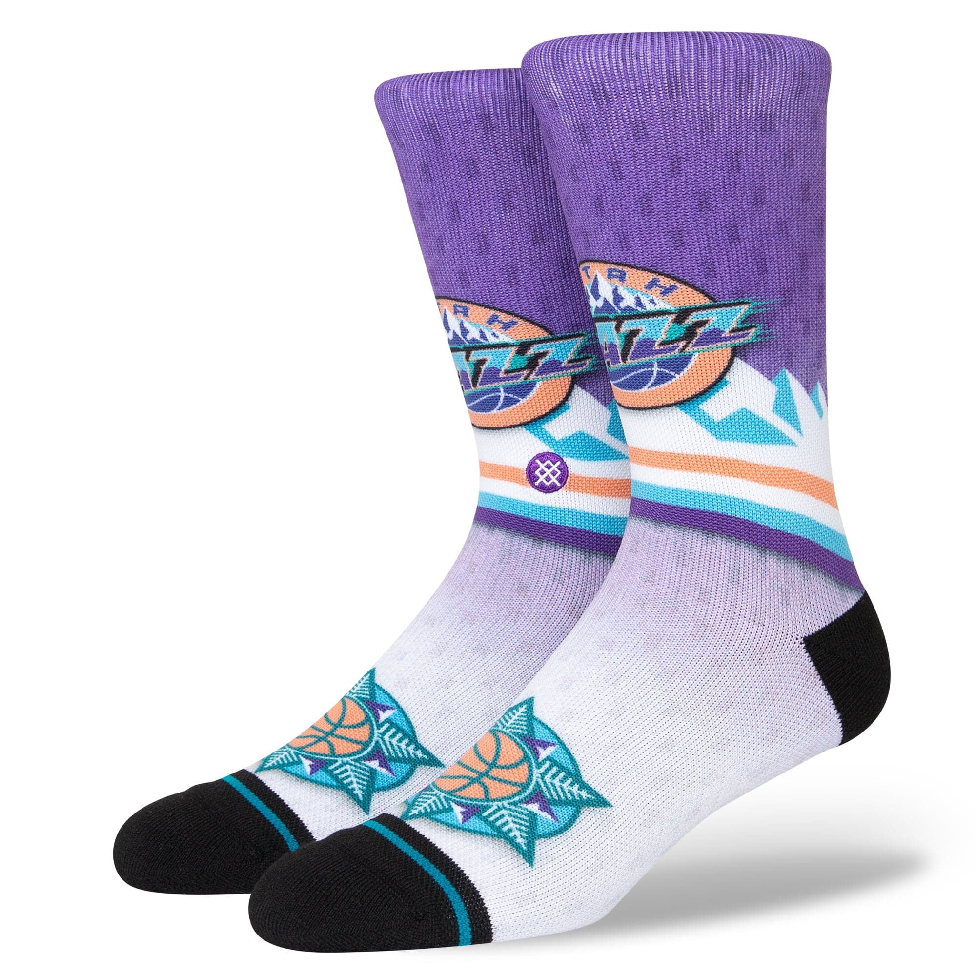 Stance Socks Large (9-12 US) Utah Jazz Stance NBA HWC Logo Fader Crew Socks - Purple