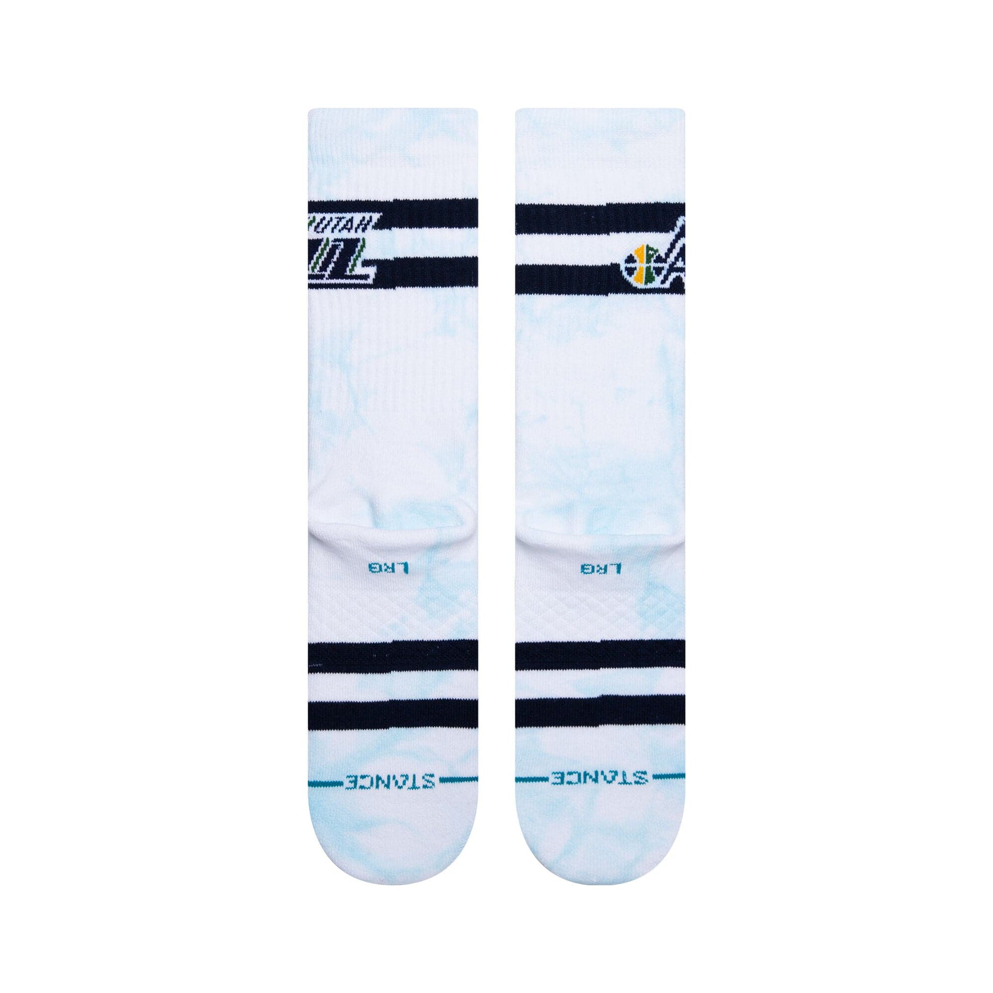 Stance Socks Large (9-12 US) Utah Jazz Stance NBA Team Dyed Crew Socks - White