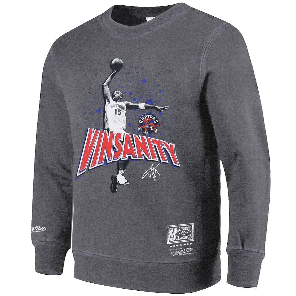 Mitchell And Ness Jumpers Vince Carter Toronto Raptors Mitchell & Ness NBA Vinsanity Vintage Crew Jumper - Faded Charcoal