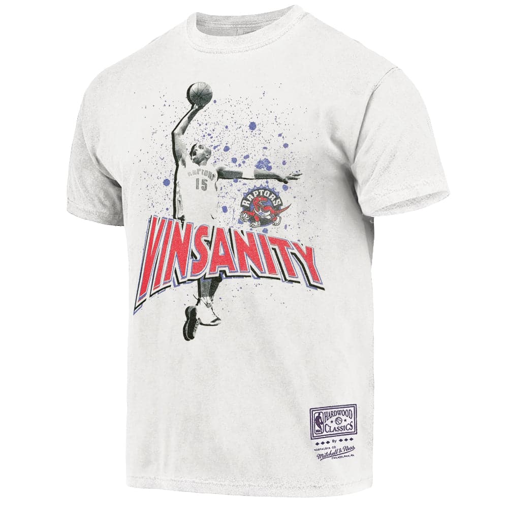 Mitchell And Ness T-Shirts Vince Carter Toronto Raptors Mitchell & Ness NBA Vinsanity Vintage T-Shirt - Vintage White