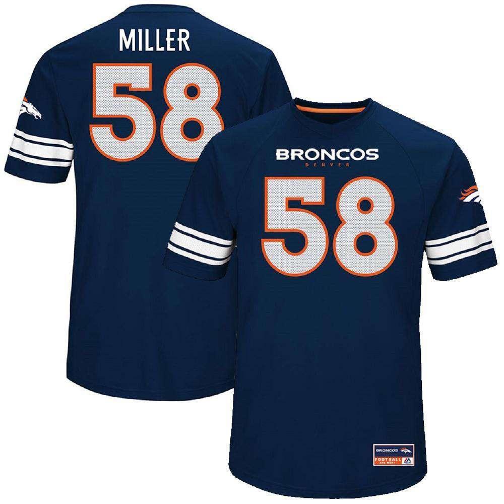 Majestic Athletic Jerseys Von Miller Denver Broncos Majestic NFL Hashmark Replica Jersey - Navy