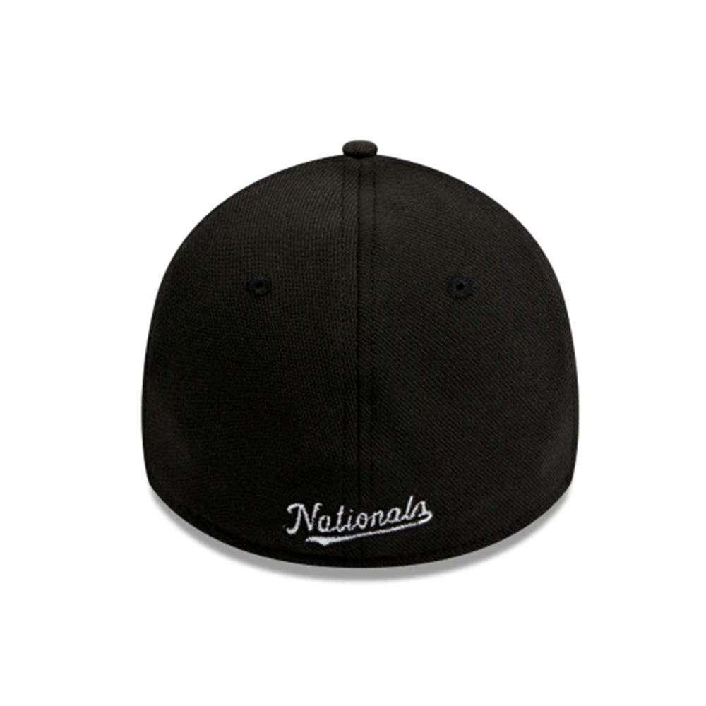 New Era Caps Washington Nationals New Era MLB Black & White 39THIRTY Curve Hat