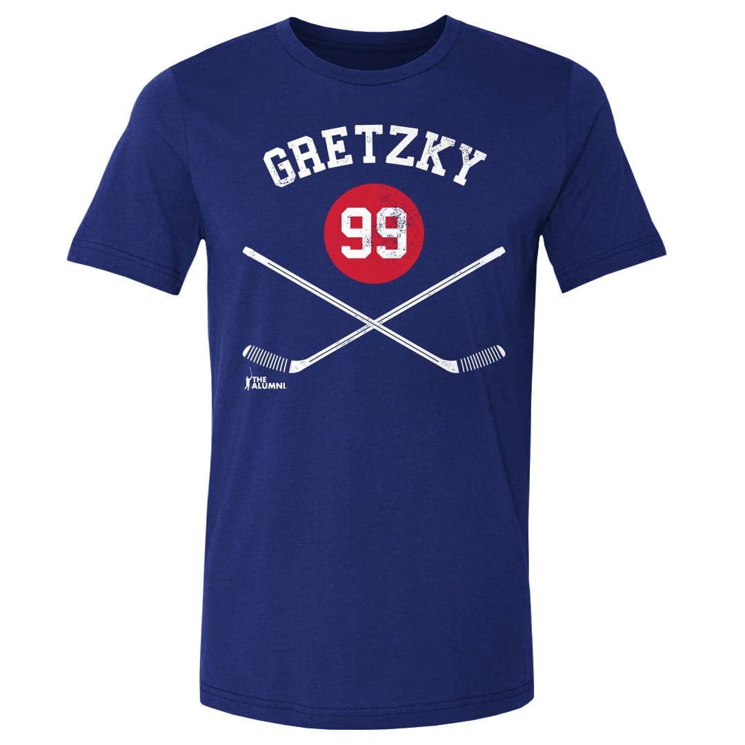 500 Level T-Shirts Wayne Gretzky New York Rangers 500 Level NHL Sticks T-Shirt - Blue