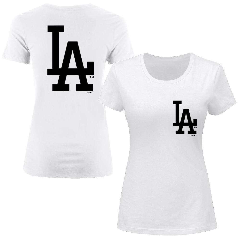 Majestic Athletic T-Shirts Women's Los Angeles Dodgers Majestic MLB Remica T-Shirt - White