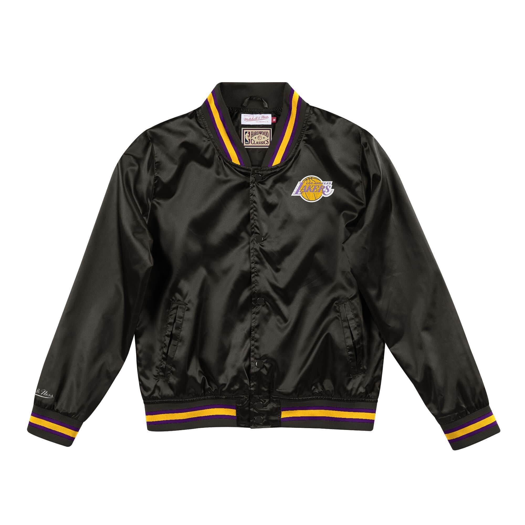 Mitchell And Ness Jackets Women's Los Angeles Lakers Mitchell & Ness NBA Lightweight Satin Jacket - Black