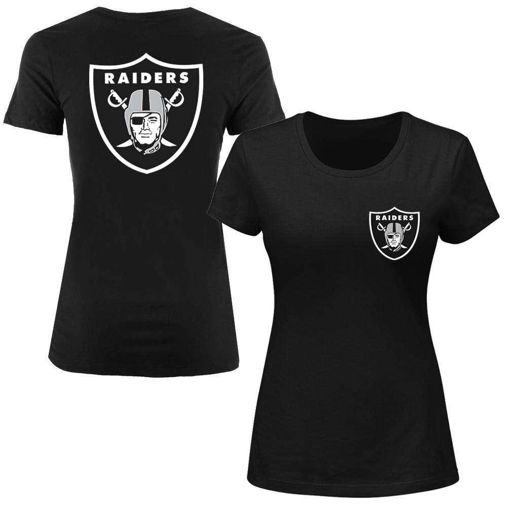 Majestic Athletic T-Shirts Womens M Women's Oakland Raiders Majestic NFL Remica T-Shirt - Black