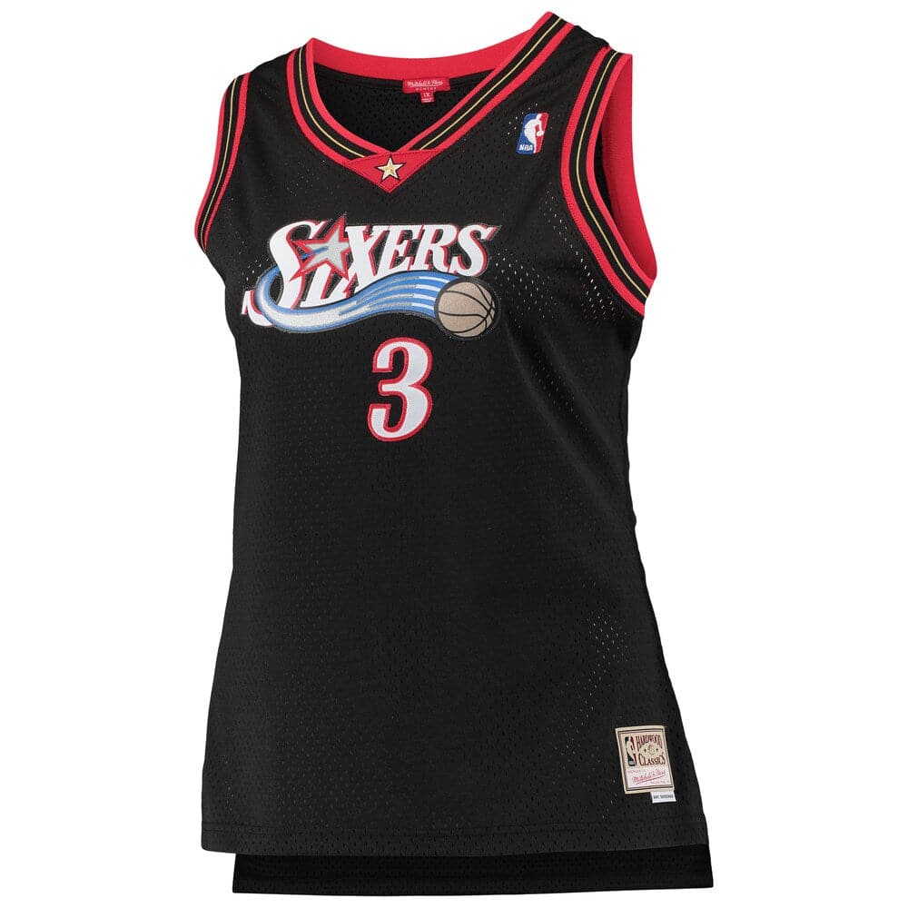 Mitchell And Ness Jerseys Womens Allen Iverson Philadelphia 76ers Mitchell & Ness NBA Swingman Jersey - Black
