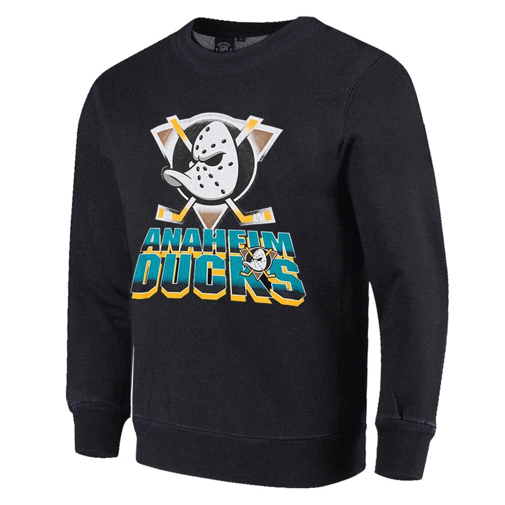 NHL Branded Jumpers Womens Anaheim Mighty Ducks NHL Block Crew Jumper - Faded Black