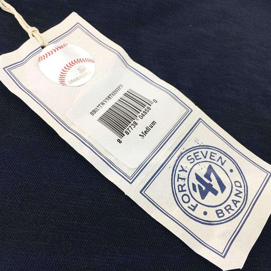 47 Brand T-Shirts Womens Boston Red Sox '47 MLB Wordmark Club Scoop T-Shirt - Navy Marle