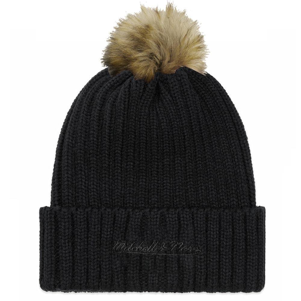 Mitchell And Ness Beanies Womens Chicago Bulls Mitchell & Ness NBA Baseplate Knit Beanie - Black