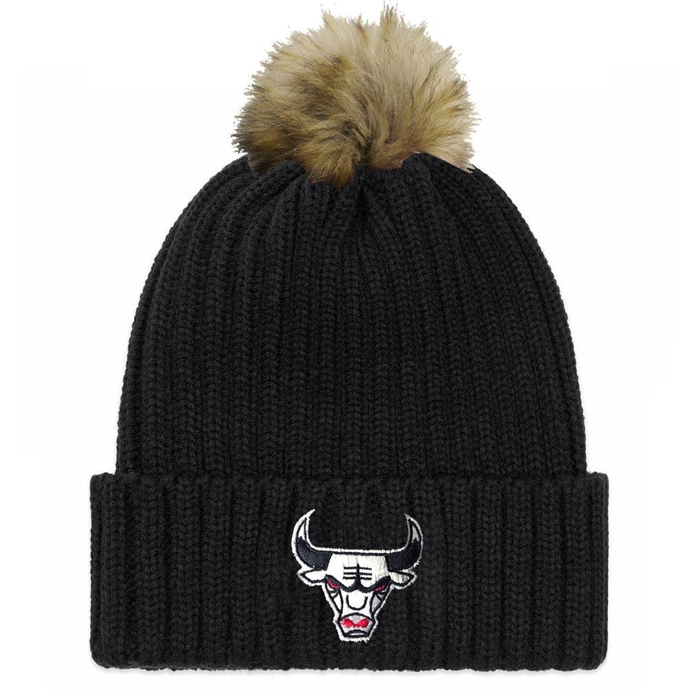 Mitchell And Ness Beanies Womens Chicago Bulls Mitchell & Ness NBA Baseplate Knit Beanie - Black