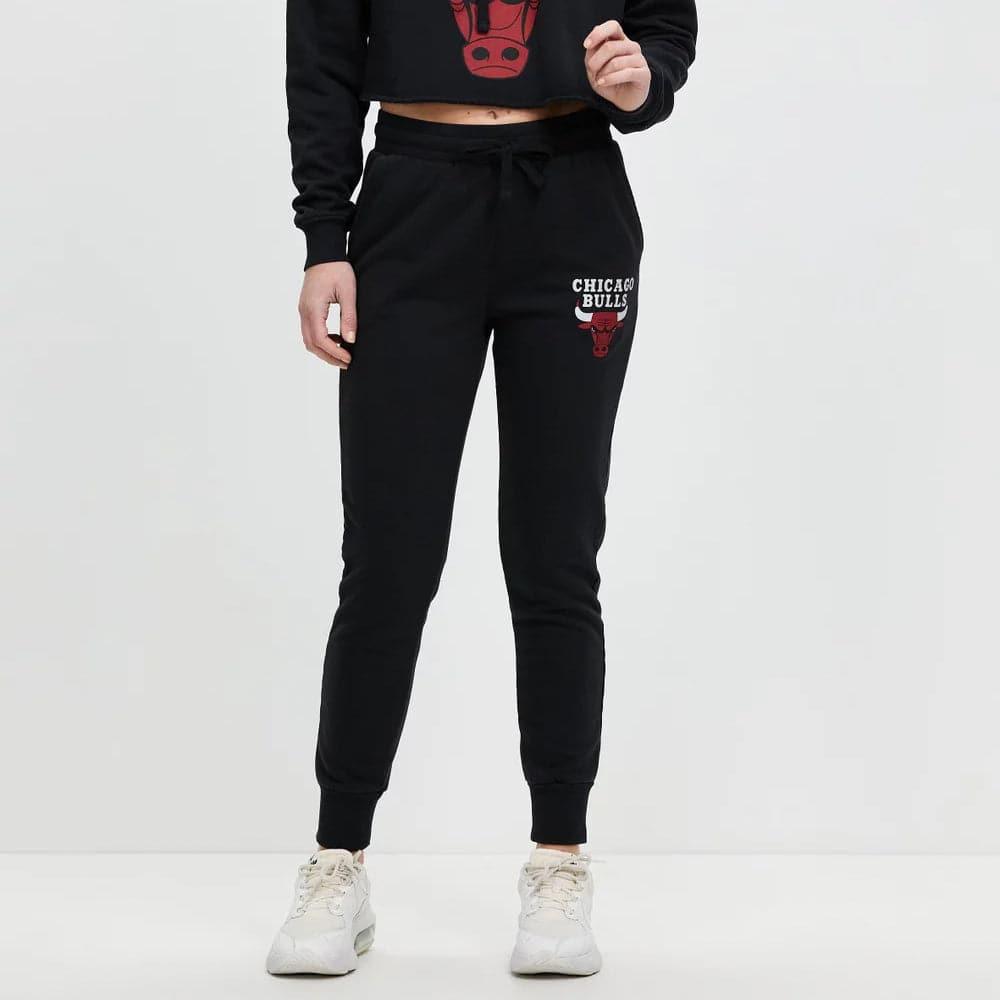 Mitchell And Ness Pants Womens Chicago Bulls Mitchell & Ness NBA Logo Vintage Track Pants - Black