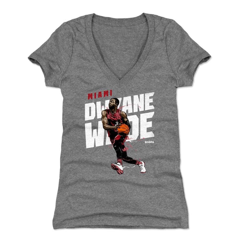 500 Level T-Shirts Womens Dwayne Wade Miami Heat 500 Level NBA Drive T-Shirt - Gray