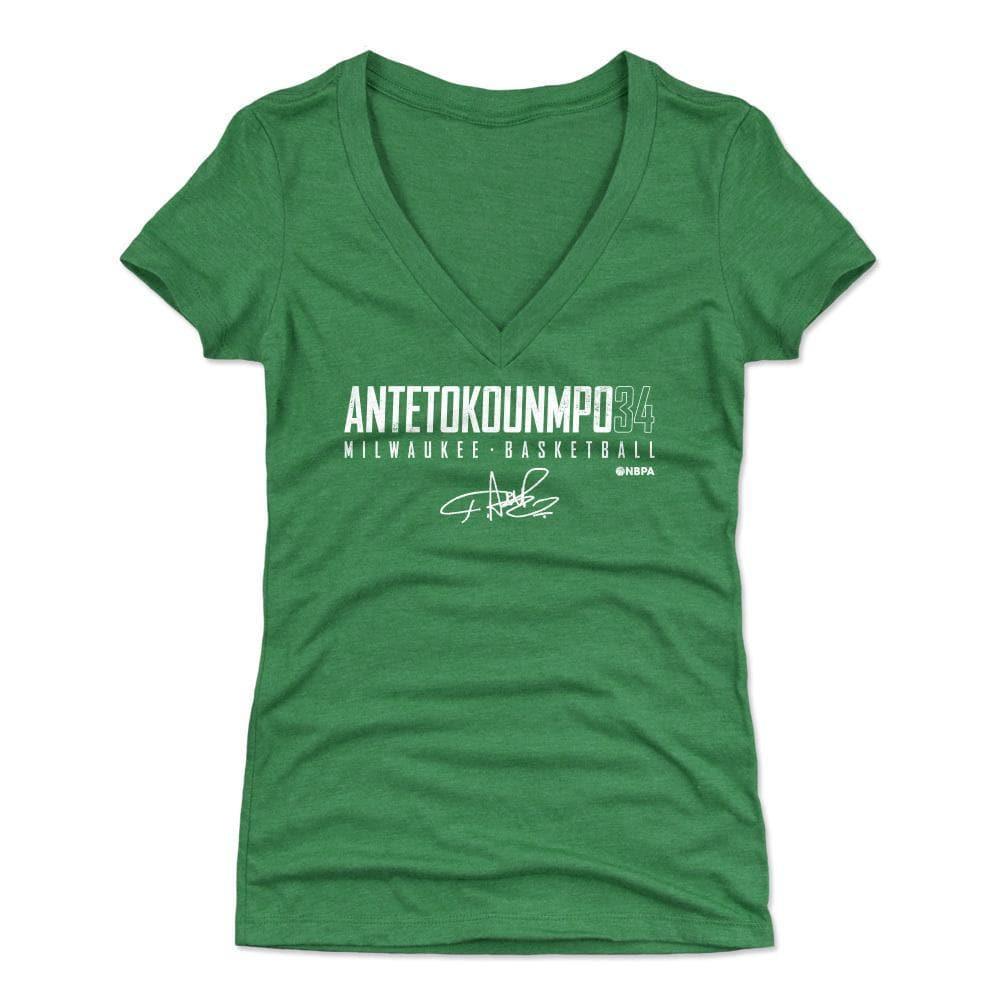 500 Level T-Shirts Womens Giannis Antetokounmpo Milwaukee Bucks 500 Level NBA Elite T-Shirt - Green