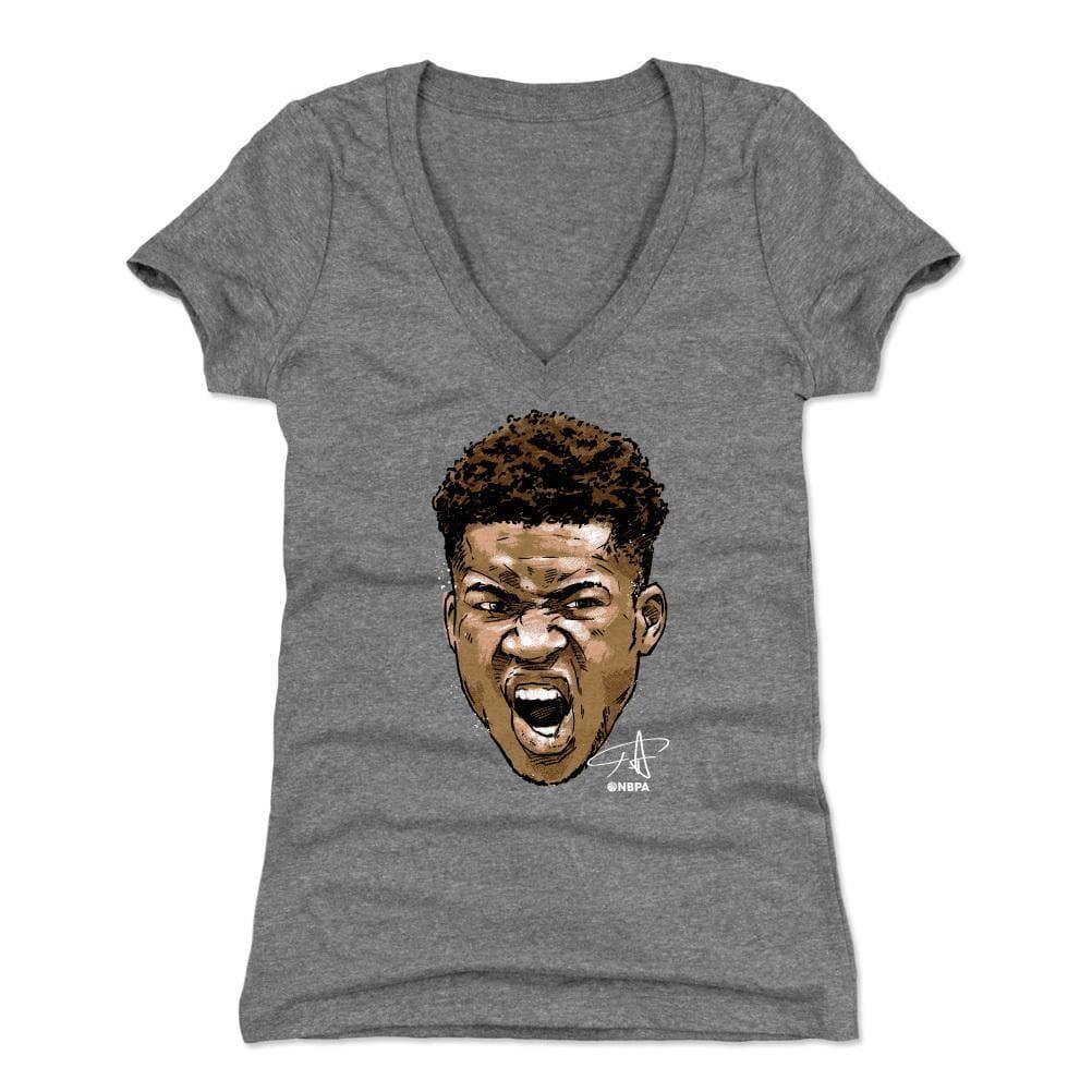 500 Level T-Shirts Womens Giannis Antetokounmpo Milwaukee Bucks 500 Level NBA Scream T-Shirt - Gray