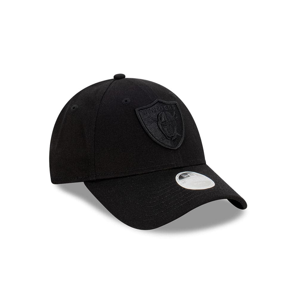 New Era Caps Womens Womens Las Vegas Raiders New Era NFL Black On Black 9FORTY Strapback Hat - Black