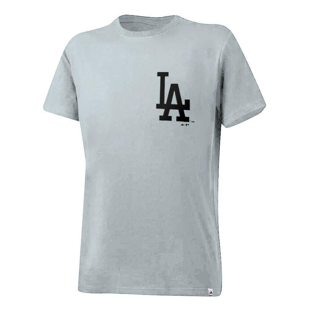 Majestic Athletic T-Shirts Womens Los Angeles Dodgers Majestic MLB Elle Boxy T-Shirt - Metal Grey