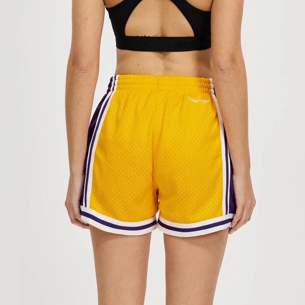 Mitchell And Ness Shorts Womens Los Angeles Lakers Mitchell & Ness NBA Road Jump Shot Shorts - Yellow