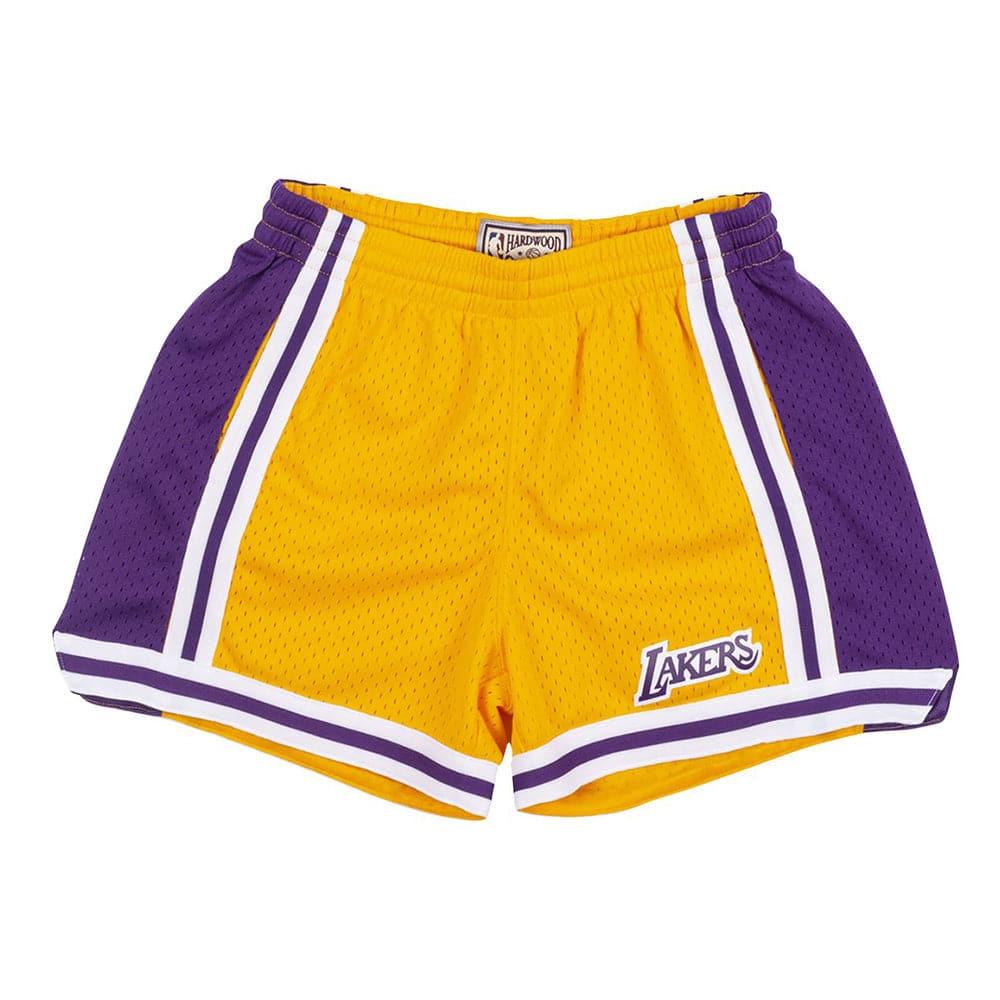 Mitchell And Ness Shorts Womens Los Angeles Lakers Mitchell & Ness NBA Road Jump Shot Shorts - Yellow